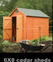 6X8 cedar sheds